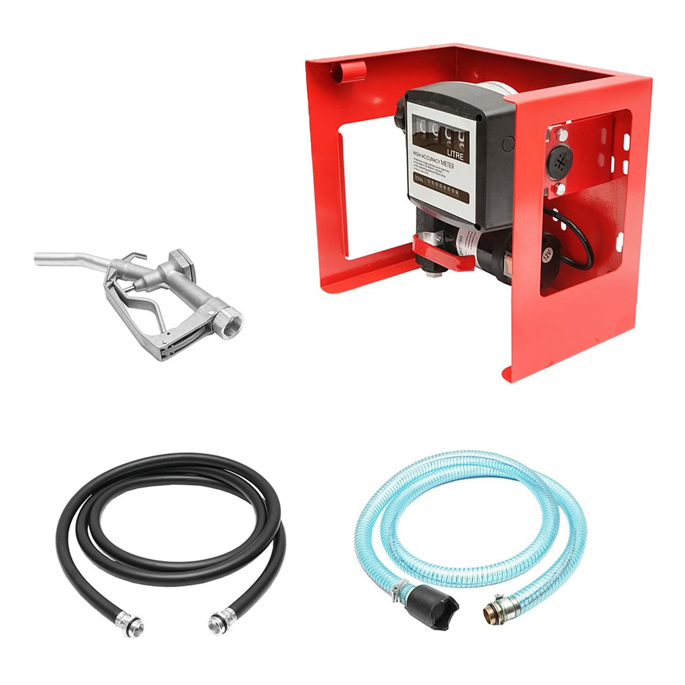 Kit-set pompa travaso gasolio elettrica con filtro diesel ,40litri/min,12V