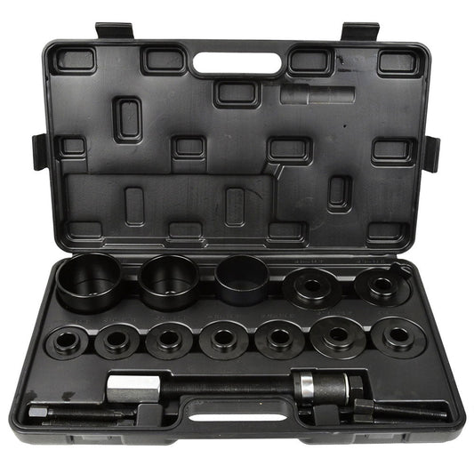 Kit pressa cuscinetti ruota anteriore, boccole, piastre manicotti e custodia, per smontaggio e montaggio, auto, set di attrezzi per cuscinetti ruota, strumento estrattore di mozzi ruota, cuscinetti sferici