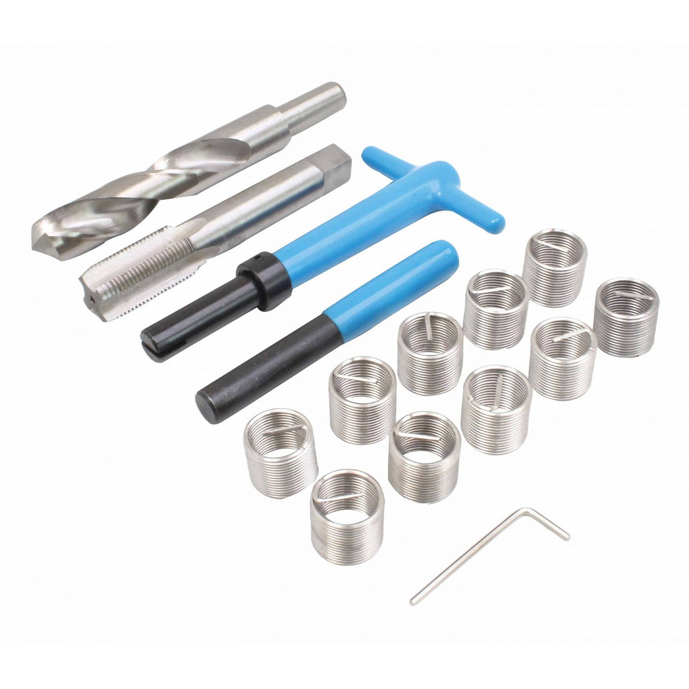Kit-set riparazione filettatura, attrezzi ripristino filetti  M18 x 1.50, inserto compatibile, utensili manuali per auto