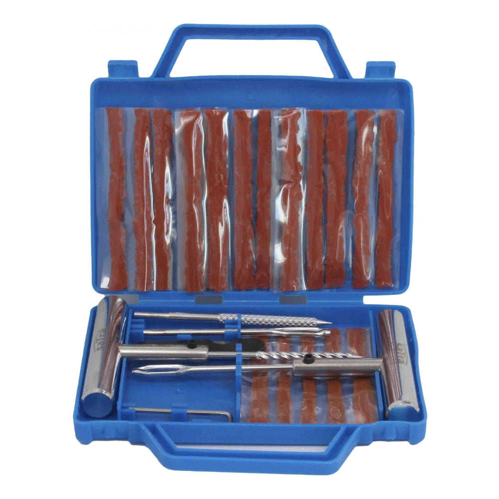 Kit-set riparazione pneumatici auto, strumenti emergenza ripara gomme, strisce di riparazione, 27 pezzi