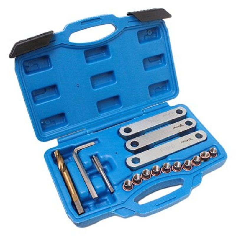 Kit-set ripristino filettature danneggiate pinze freno, attrezzi riparazione filetti, compatibile con  VW, Audi, Opel, Ford