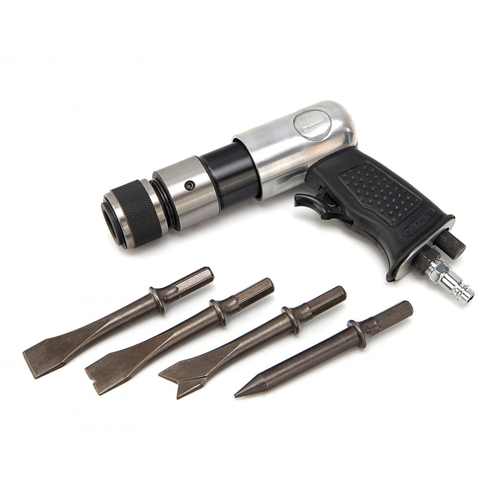 Kit-set scalpello pneumatico a percussione, martello per autoveicoli e officine, con 4 scalpelli, 4500 rpm, Hbm Machines Olanda