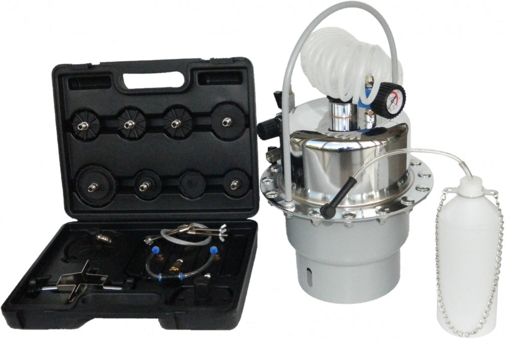 Kit-set strumenti per il sistema spurgo freni auto e liquido con adattatori universale, pompa per multimarca