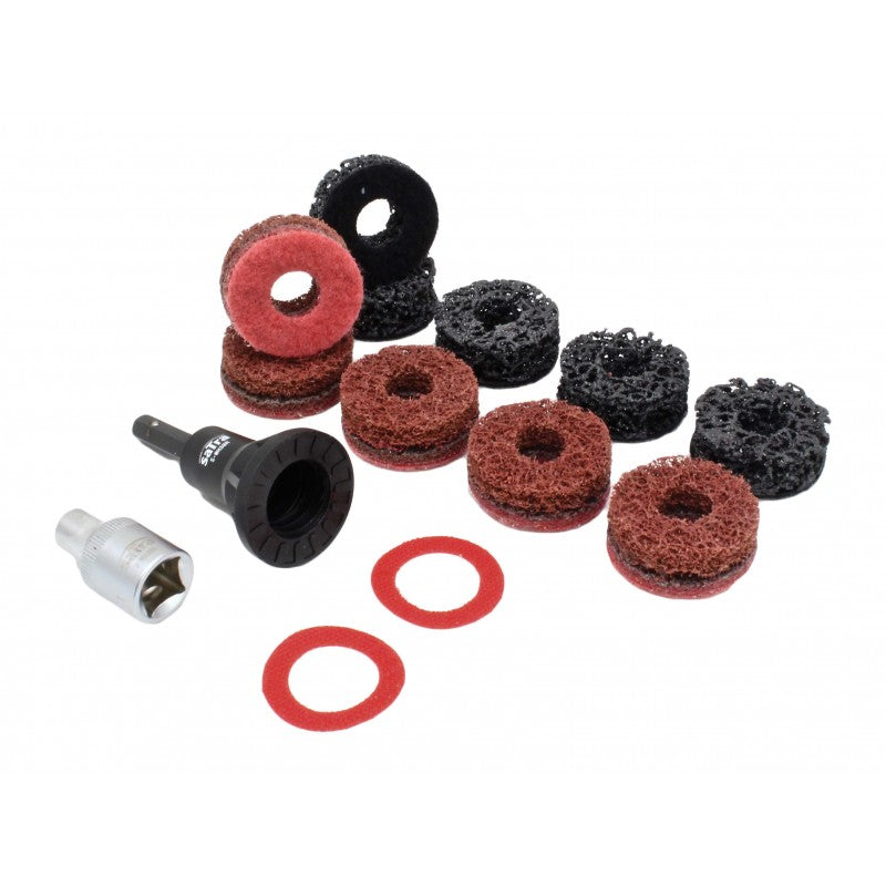 Kit-set strumenti per la pulizia mozzo ruota, smerigliatrici, dischi abrasivi