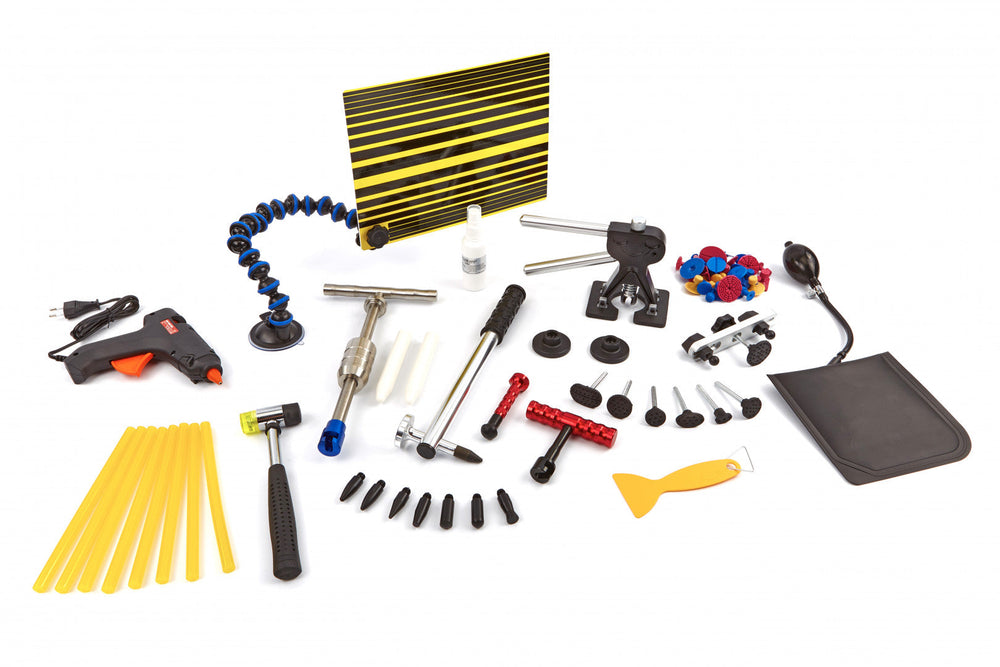 Kit-set strumenti per riparazione di ammaccature a ponte, con pistola per colla potenza 40 w, per carrozzeria auto veicolo da garage officina fai-da-te, estrattori a martello, 37 pezzi