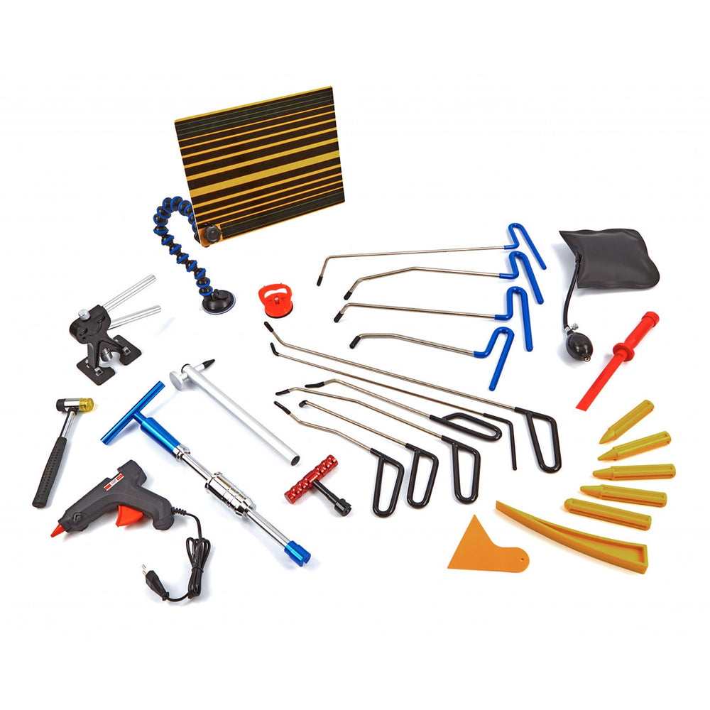 Kit-set strumenti per riparazione di ammaccature lievi a ponte potenza 20 w per carrozzeria auto veicolo da garage officina fai-da-te, estrattori a martello, 85 pezzi