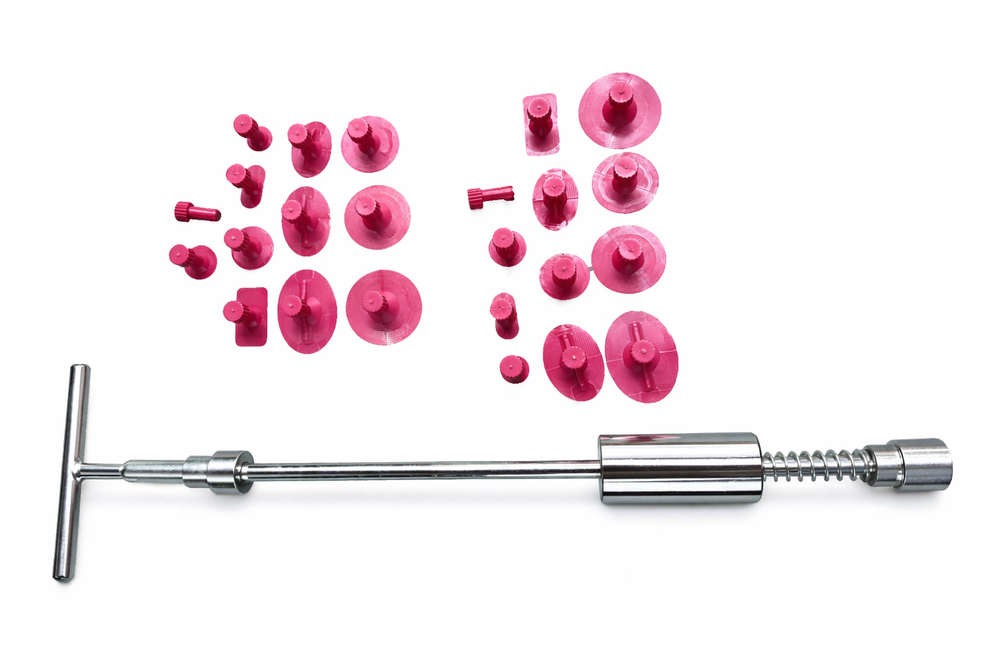 Kit-set tira bolle, tirabolli auto per riparazione ammaccature grandine carrozzeria, levabolle, ventosa carrozzeria per rimozione grandine, Gebo Tools