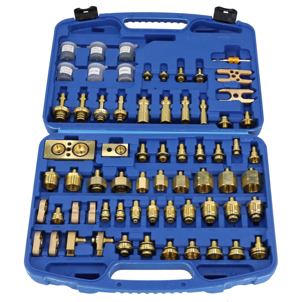Kit-set adattatori per pulizia e lavaggio impianto climatizzazione auto 78 pezzi