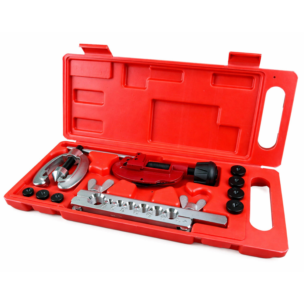 Kit di utensili per svasatura, tagliatubi per tubi freno per auto, con 7 matrici ,in inch,set flangiatubo cono eccentrico, bordatubi, per tubazioni freno auto Gebo Tools