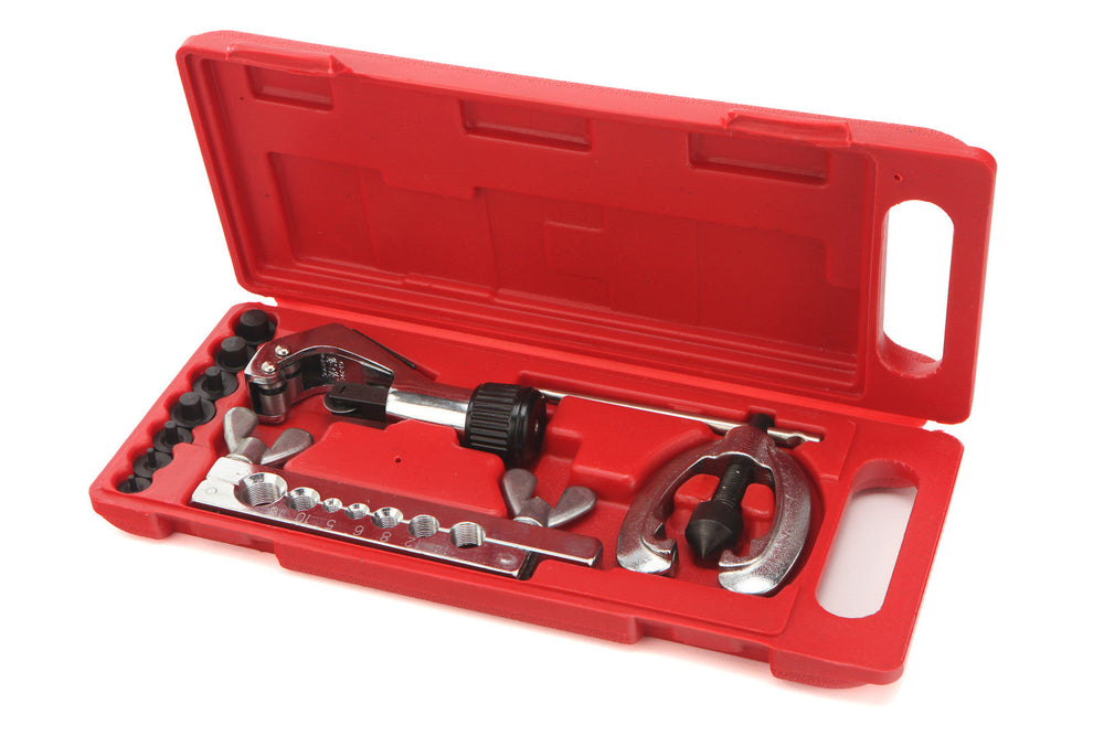 Kit di utensili per svasatura, tagliatubi per tubi freno per auto, con 7 matrici ,set flangiatubo cono eccentrico, bordatubi, per tubazioni freno auto