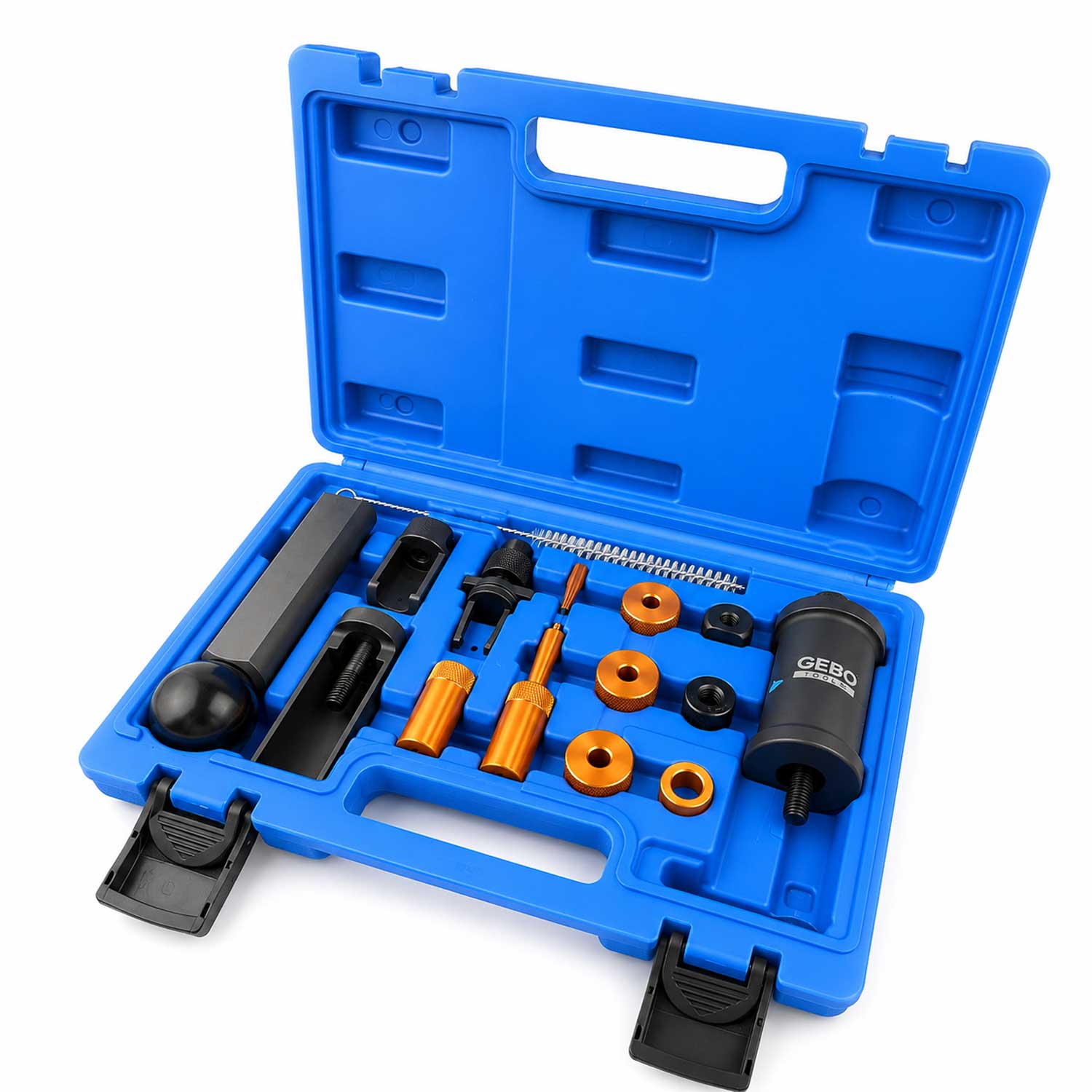 Kit estrattore iniettori estrattore FSI, set strumenti rimozione dell'iniettore del carburante,per l'installazione della guarnizione dell'iniettore per motori VAG: 1.4 / 1.6 / 1.8 / 2.0 / 2.7 V6 / 3.0 V6 / 3.2 V6 / 3.6 V6 / 4.2 V8 FSI ,Gebo Tools