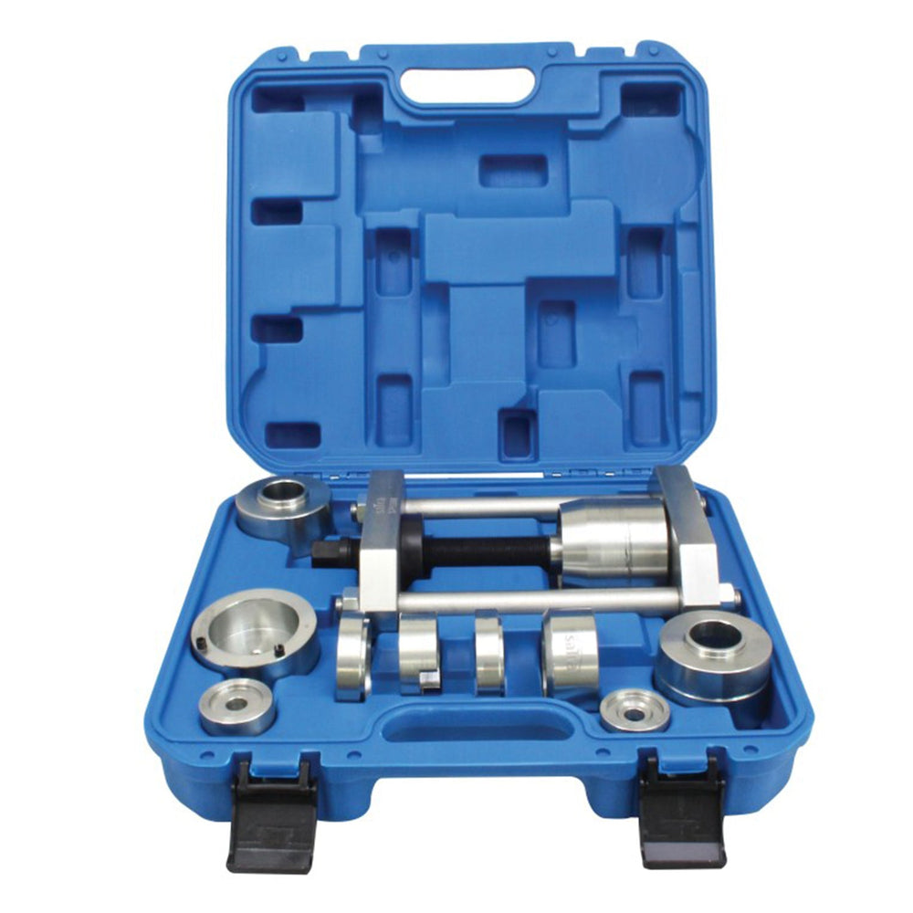 Kit-set estrattore per boccole e perni della sospensione con adattatori per Mercedes Sprinter Vw lt Vw t4 Renault Master Opel Movano Nissan Interstar