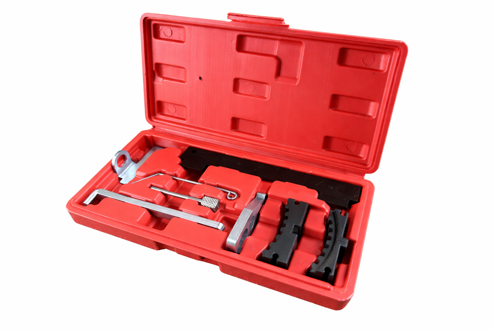 Kit-set messa in fase motori, attrezzi per il bloccaggio della cinghia di distribuzione dell'albero a camme del motore, compatibile con Opel 1.6 1.8 16V Gebo Tools
