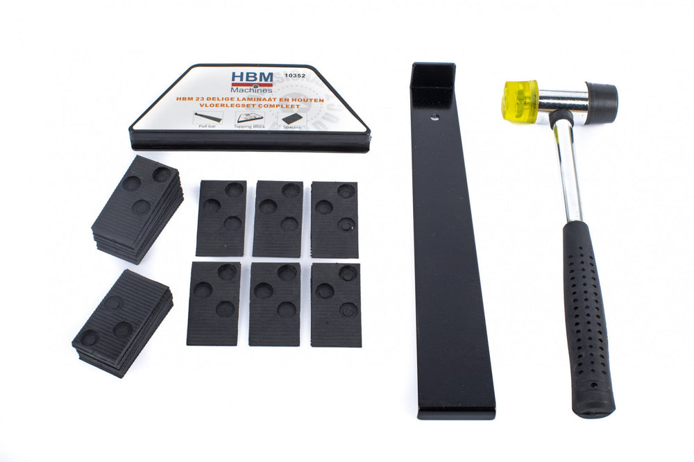 Set-kit per la posa e il fissaggio di parquet laminato e in legno, con  20 distanziatori pavimento,  23 pezzi Hbm Machines Olanda