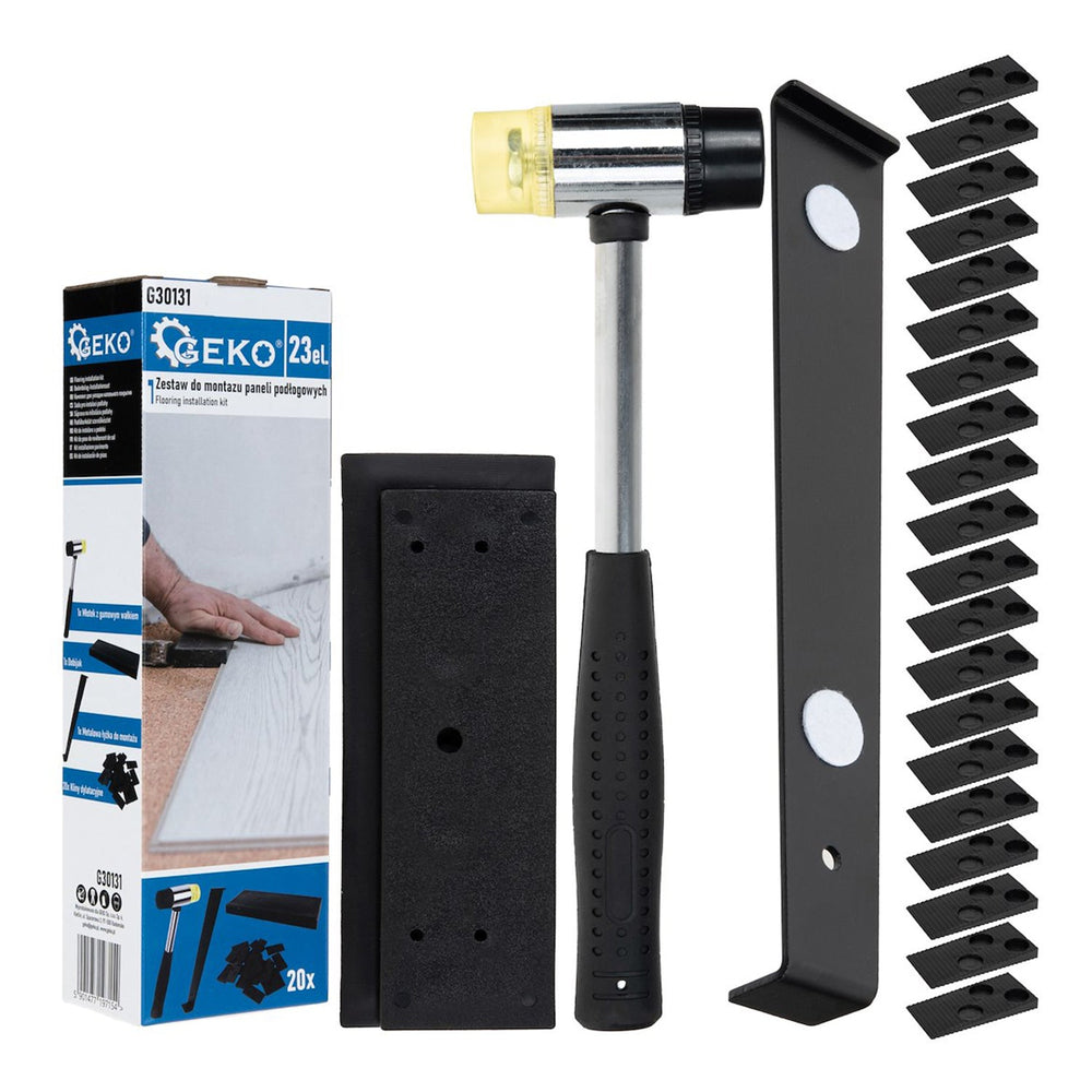 Set-kit per la posa e il fissaggio di parquet laminato e in legno, con 20 distanziatori pavimento,  23 pezzi