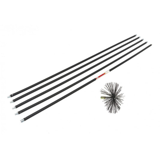 Kit per la pulizia canna fumaria stufa a pellet, scovolo spazzacamino, set con dispenser per un utilizzo pratico e veloce,6 pezzi Hbm