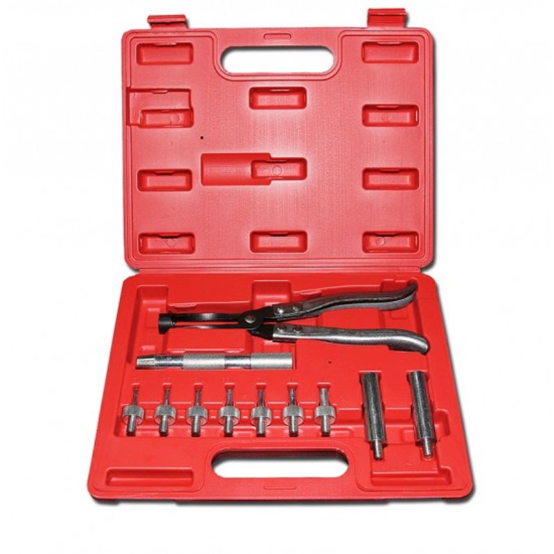 Kit-set pinze e adattatori per rimozione-sostituzione-installazione guarnizioni valvole, 11 pezzi