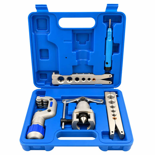 Kit professionale bordatura, svasatura eccentrica e taglio tubi in rame, alluminio e ottone, set di attrezzi per condizionamento,per l'espansione delle tubazioni dei freni auto Gebo Tools