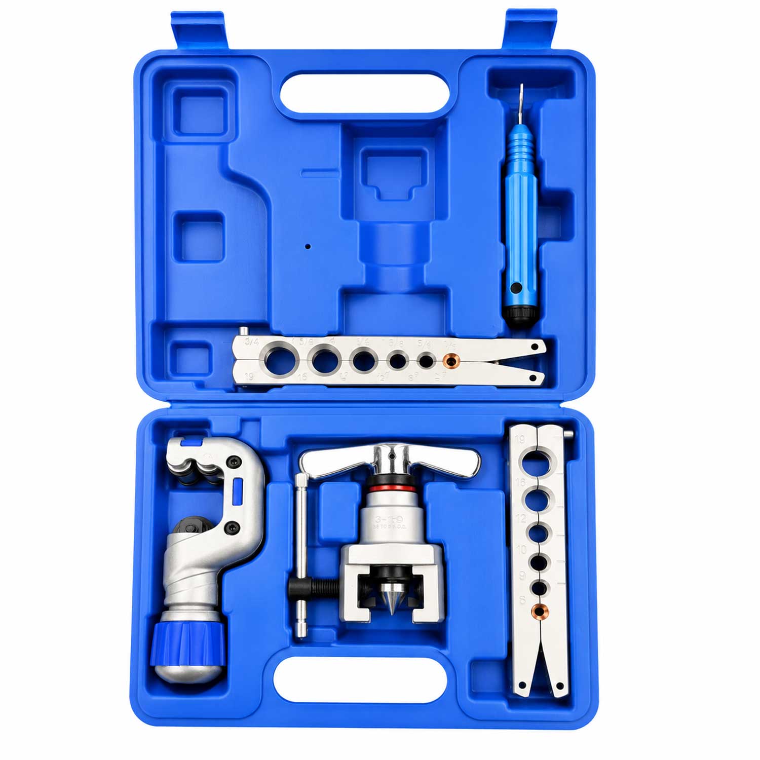 Kit professionale bordatura, svasatura eccentrica e taglio tubi in rame, alluminio e ottone, set di attrezzi per condizionamento,per l'espansione delle tubazioni dei freni auto Gebo Tools