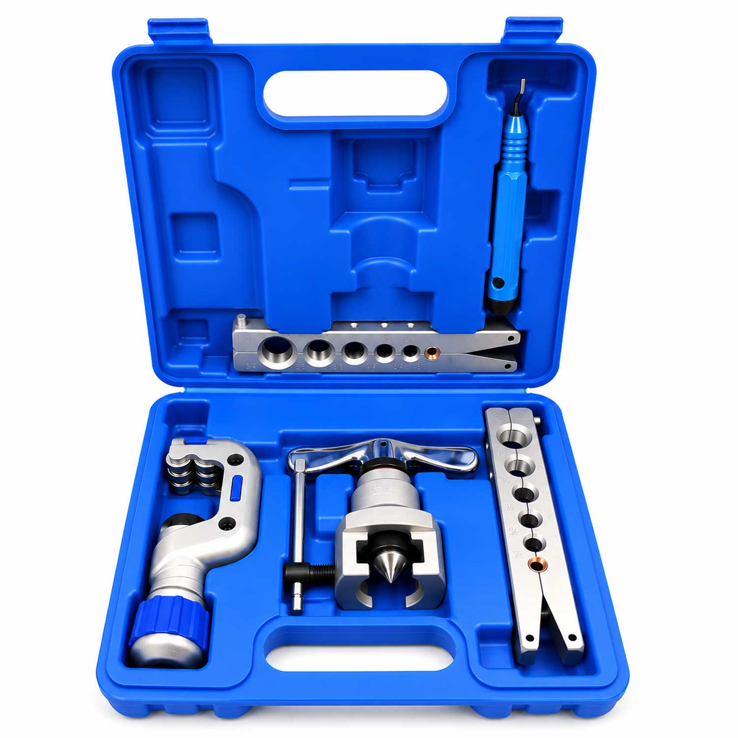 Kit professionale bordatura, svasatura eccentrica e taglio tubi in rame, alluminio e ottone, set di attrezzi per condizionamento,per l'espansione delle tubazioni dei freni auto Gebo Tools