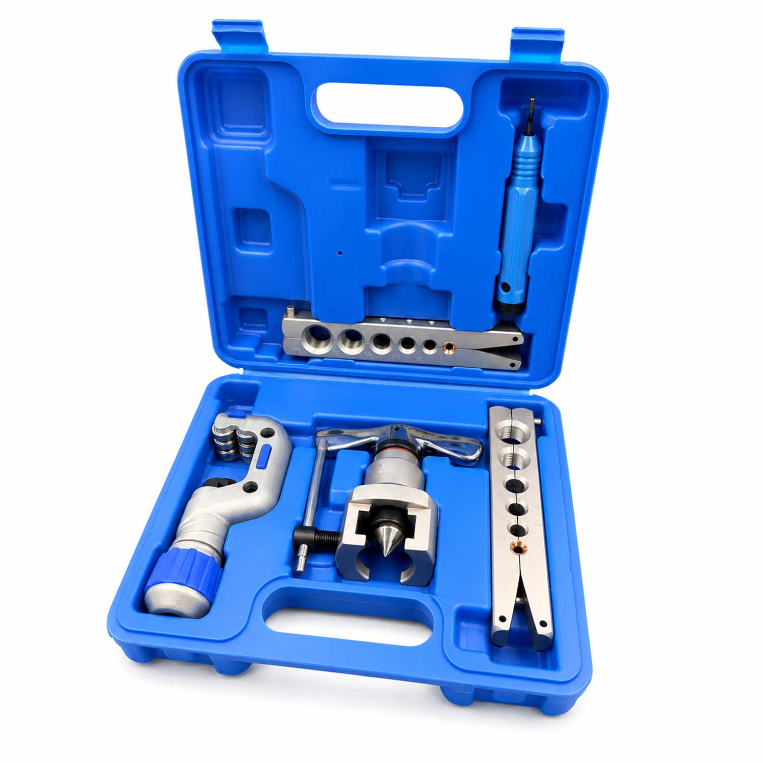 Kit professionale bordatura, svasatura eccentrica e taglio tubi in rame, alluminio e ottone, set di attrezzi per condizionamento,per l'espansione delle tubazioni dei freni auto Gebo Tools