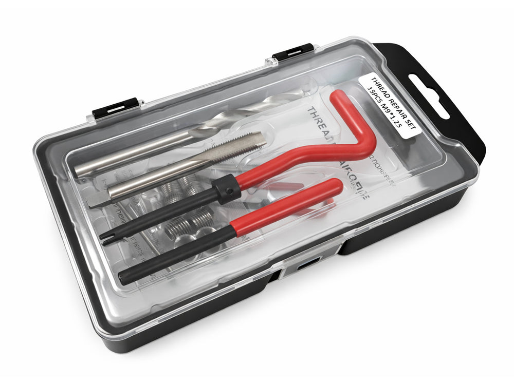 Kit riparazione filettatura M9 x 1.25 strumenti di riparazione filo, set inserto compatibile ,utensili manuali per per filetti auto Gebo Tools