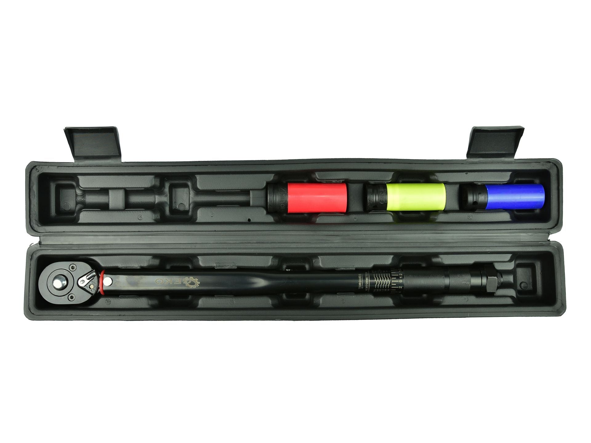 Set chiave dinamometrica 1/2", 28-210 Nm, con bussole a impatto 17 19 21mm, chiave a scatto