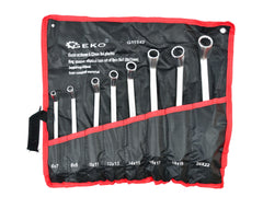 Set chiavi a doppio anello, gomito, incl. custodia arrotolabile, in acciaio Cr-V, 8 pezzi 6-22mm, Topmaster