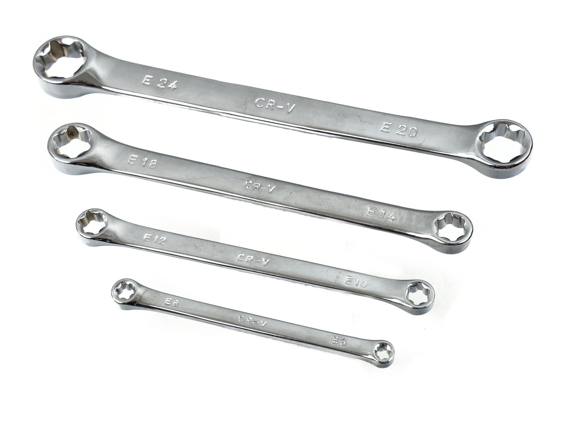 Torx E - set chiavi ad anello serie E6 - E24, 4 pezzi in acciaio Cr-V