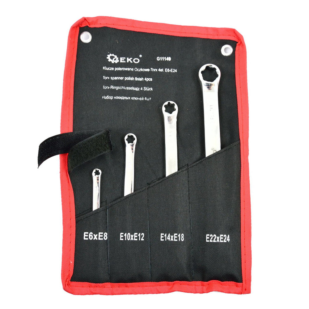 Set-kit di chiavi poligonali dritte con profilo Torx E6–E24