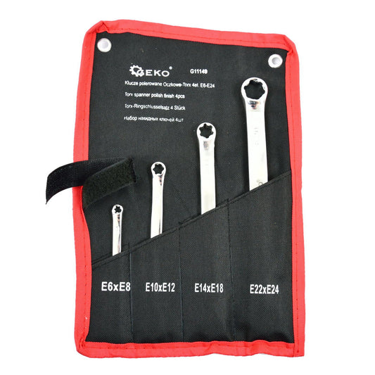 Set-kit di chiavi poligonali dritte con profilo Torx E6–E24