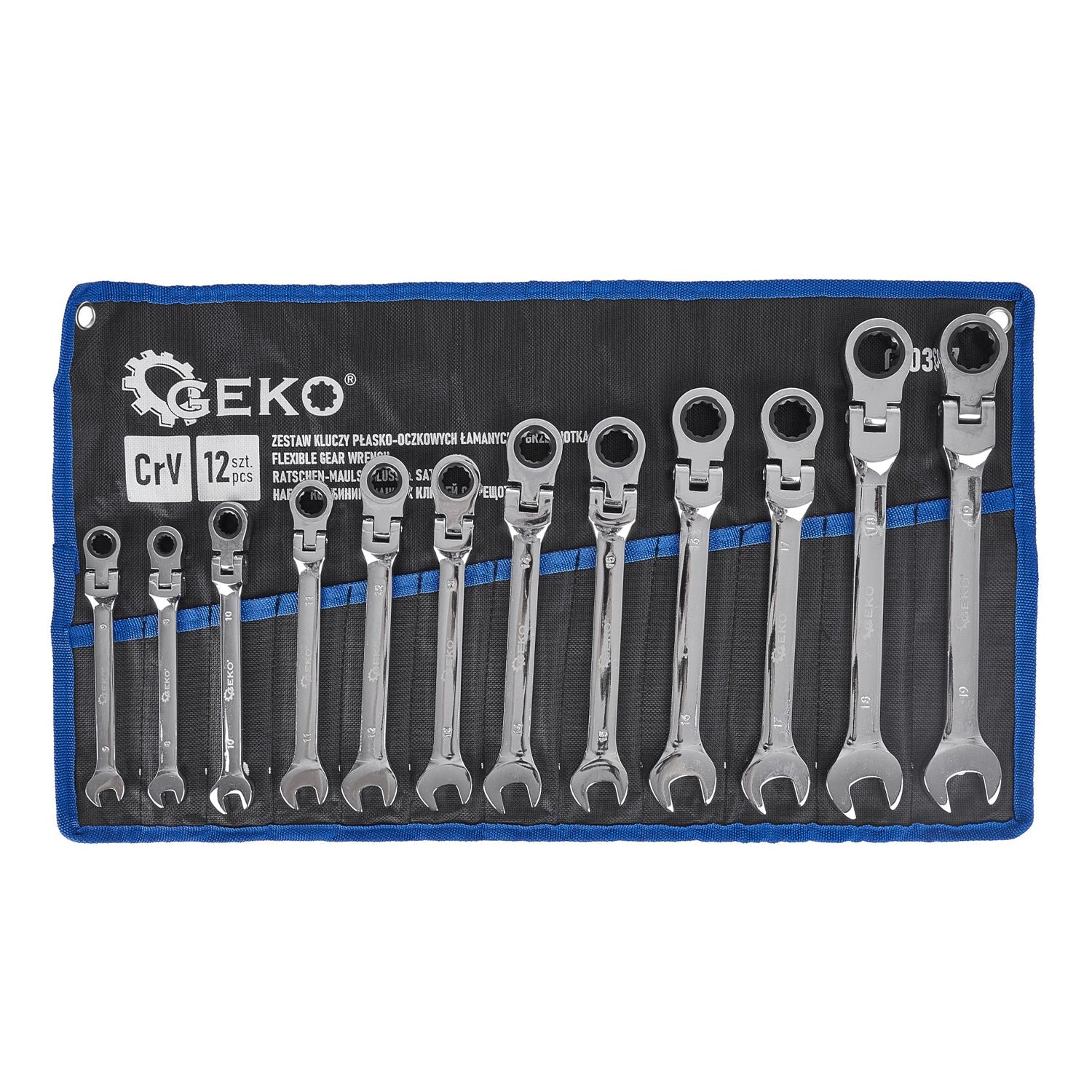 Set di chiavi a cricchetto snodate 8 – 19 mm, chiavi combinate a cricchetto con snodo/snodabili, 12 pezzi