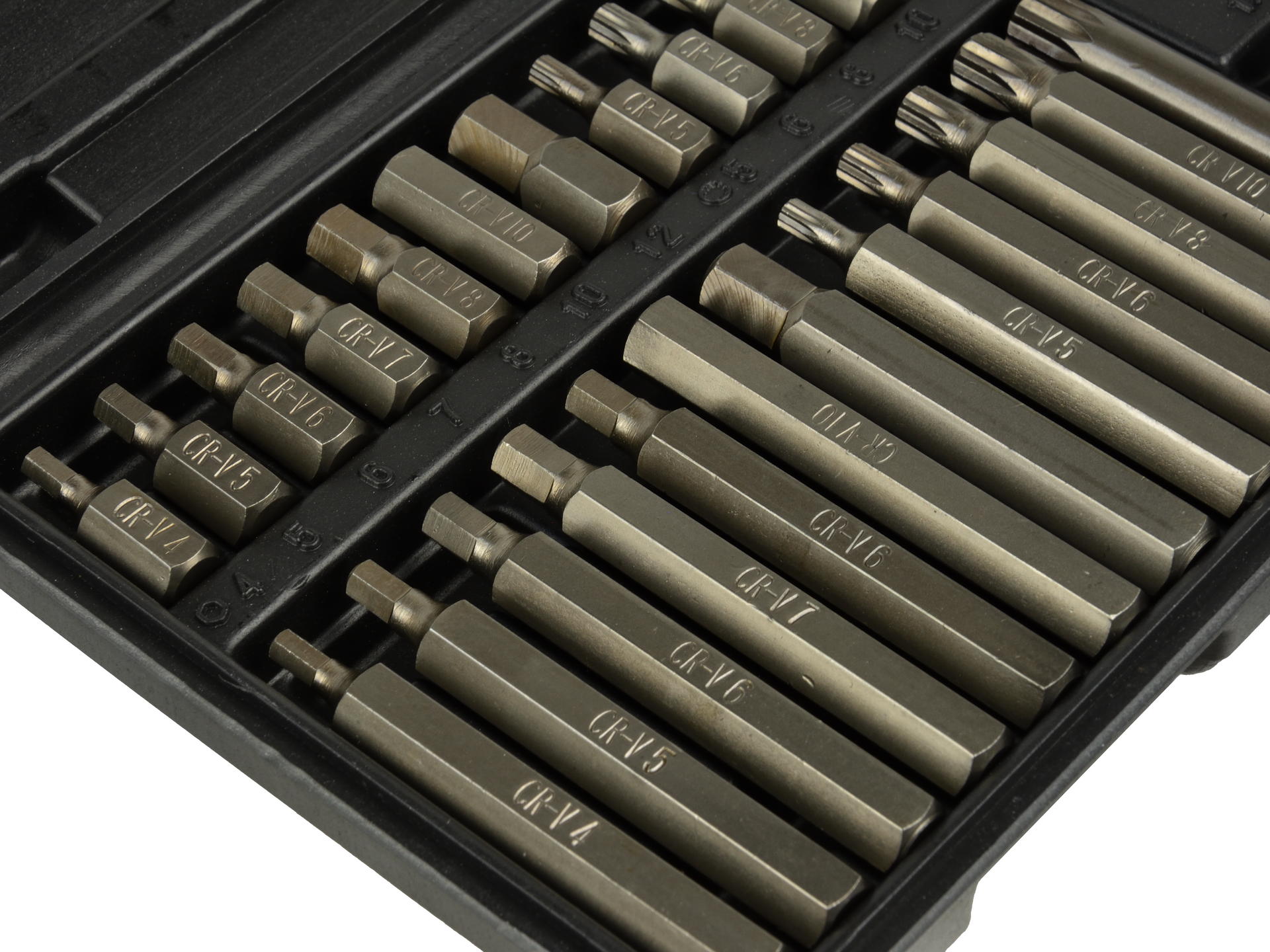 Set da 40 pezzi di punte e bit (bit di avvitamento duri, Cr-V), in scatola di plastica