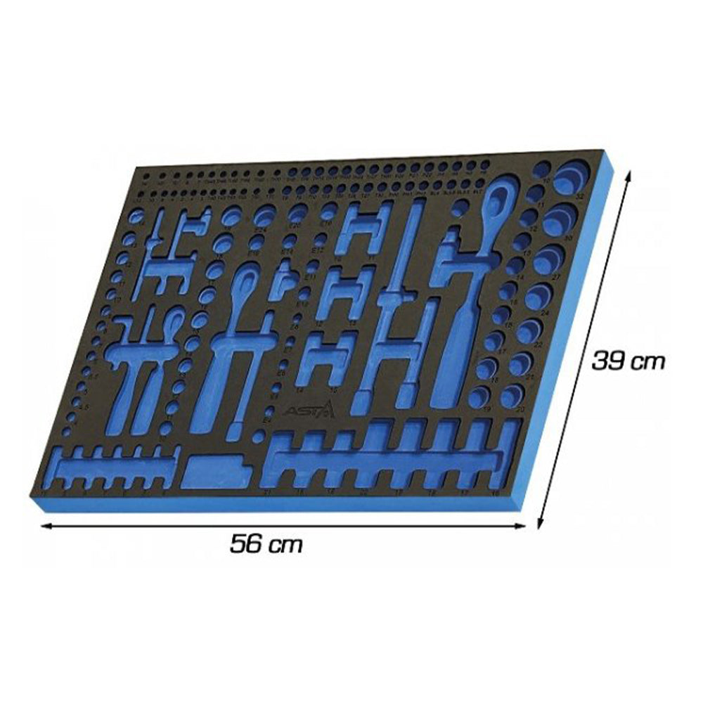 Modulo per carrelli portautensili vuoto, per chiavi a bussola e cricchetti, schiuma espansa, schiuma a forma di cubo, inserto per miniature, modello 2
