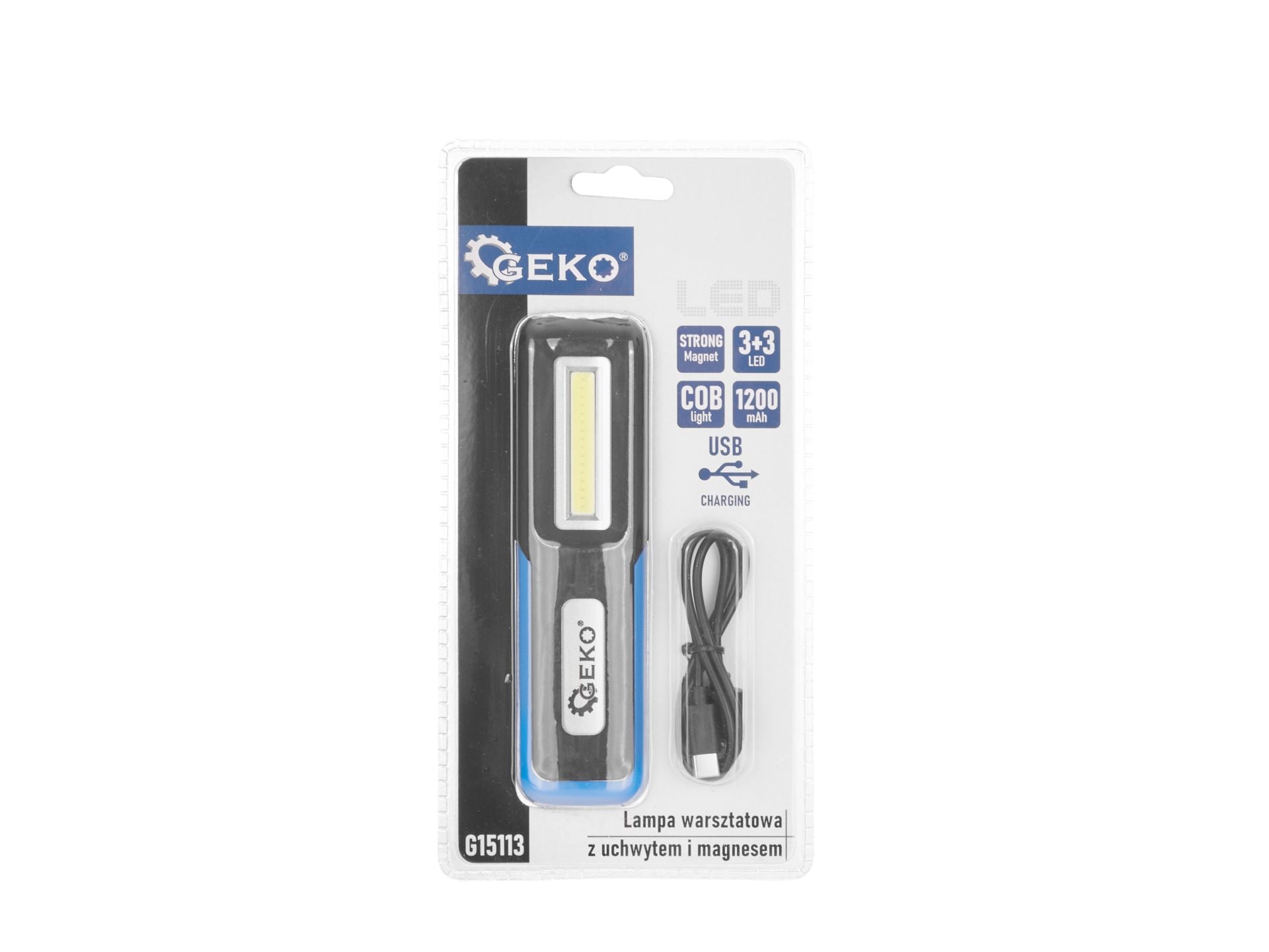 Luce LED COB, magnetica ricaricabile, luce LED lampada per officina, casa, 3w 1200mah