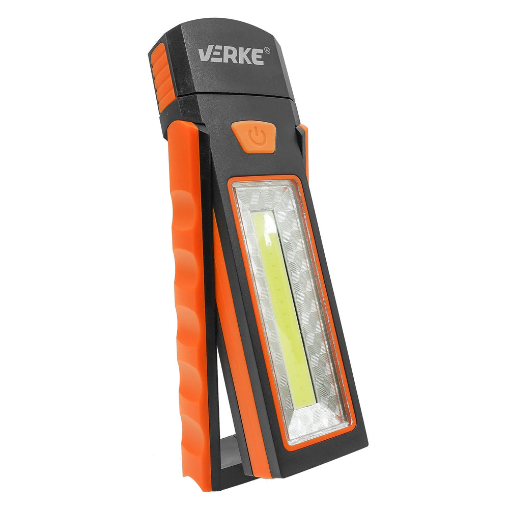 Lampada da lavoro magnetica a LED COB, con gancio e testa girevole 90°, 160LM + 50LM, torcia Verke