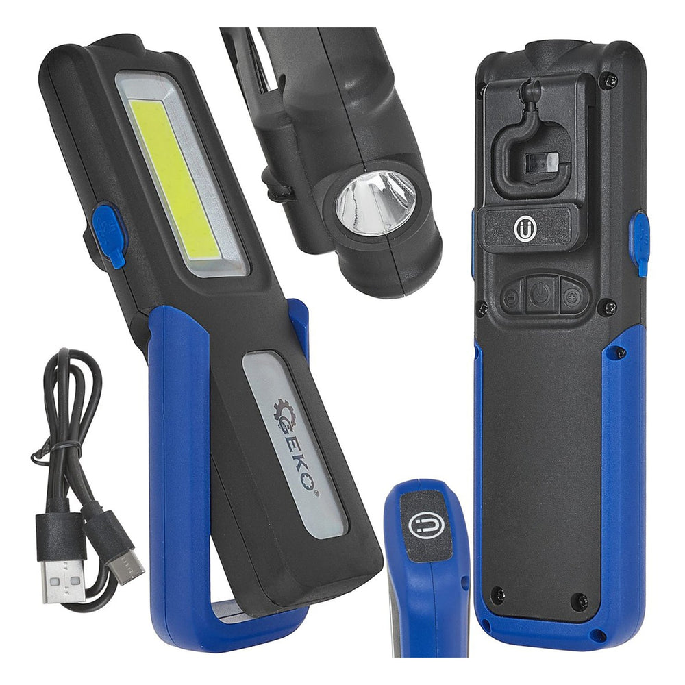 Lampada da lavoro ricaricabile con powerbank 400LM 2000mAh, torcia Geko