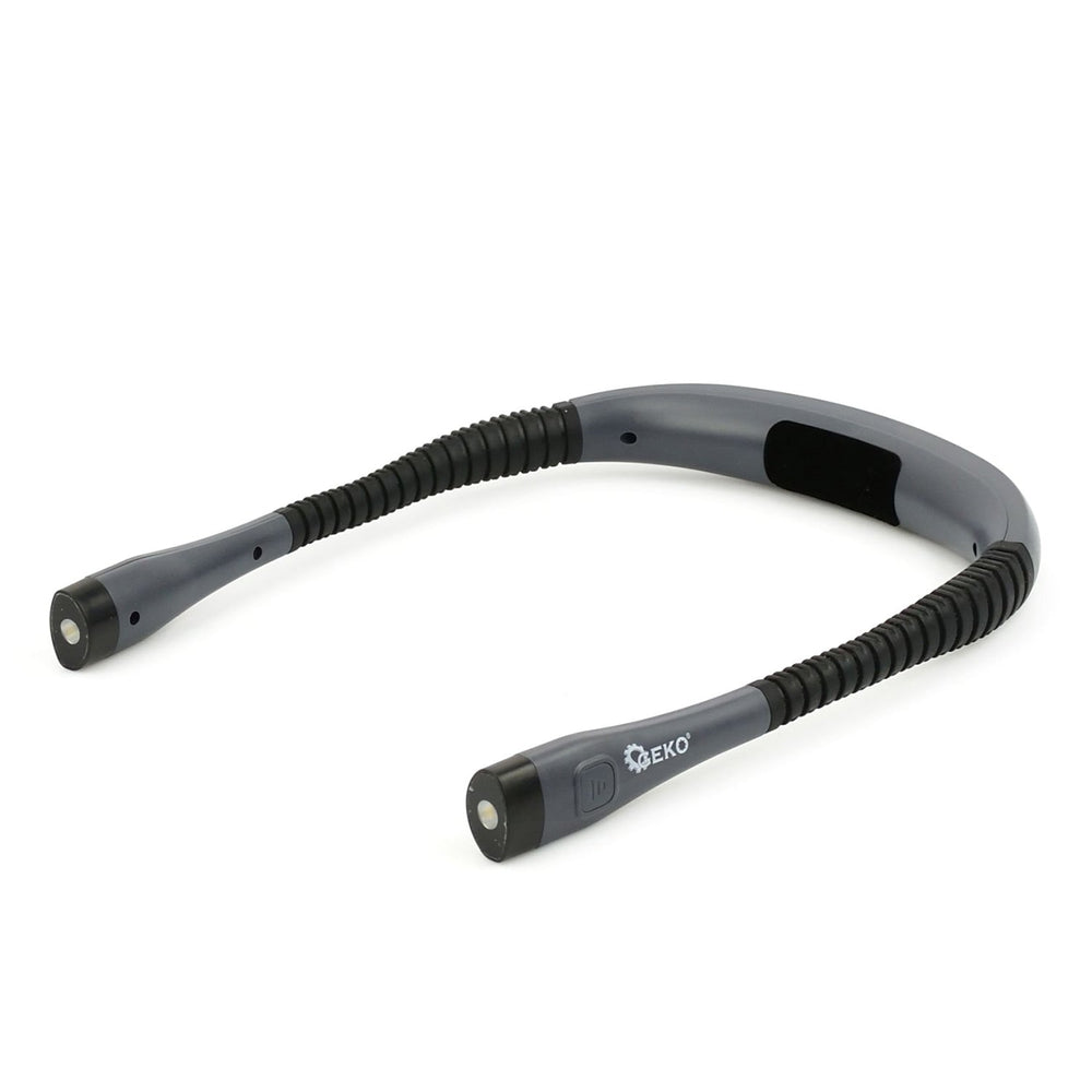 Lampada da lettura a collo, a LED ricaricabile, 15-60lm, flessibile e dimmerabile, doppia testa, torcia da ispezione, nero