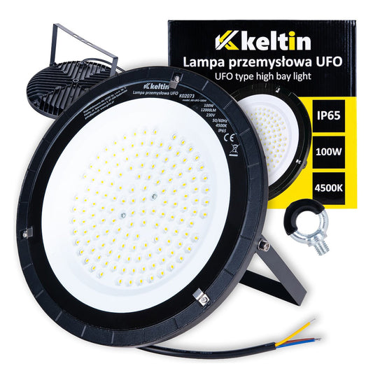 Lampada industriale a LED High Bay 100w 12000LM 4500 K, proiettore, IP 65 Keltin