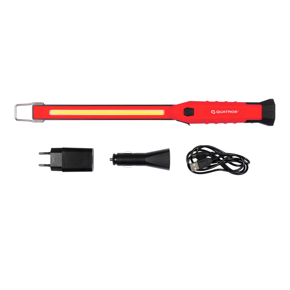 Lampada portatile ricaricabile LED COB 3w magnetico carrozzeria, torcia lavoro calamita slim, Quatros