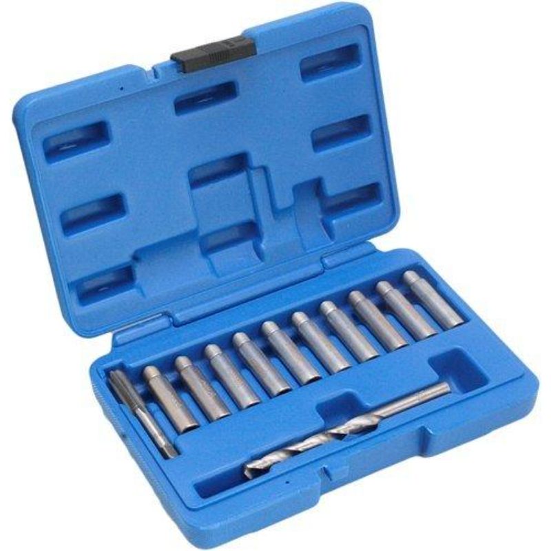 Kit di riparazione per filetti, set di riparazione per filettatura freni, 12 pezzi