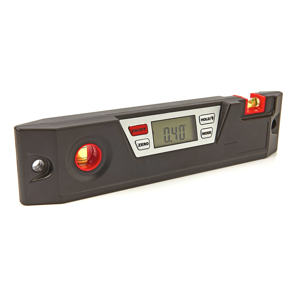 Livella a bolla magnetica, digitale professionale, lunghezza 230 mm con schermo display LCD, portatile 0-180°, HBM Machines Olanda