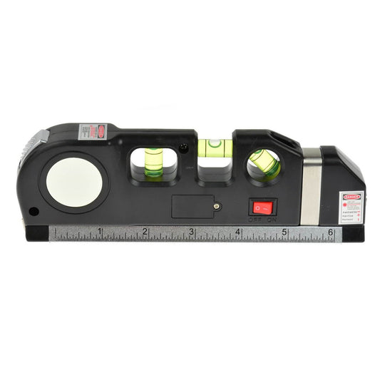 Livella laser multifunzionale, portatile, doppia testa, metro a nastro, righelli standard e metrici con graduazioni, 2, 5 m