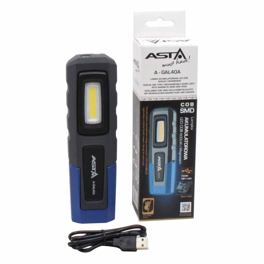 Luce LED COB, magnetica ricaricabile, lampada per officina, casa, 600 lm Asta