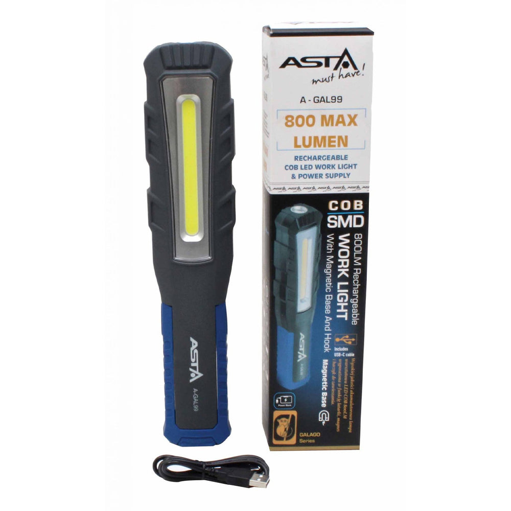Luce LED COB, magnetica ricaricabile, lampada per officina, casa, 800 lm Asta