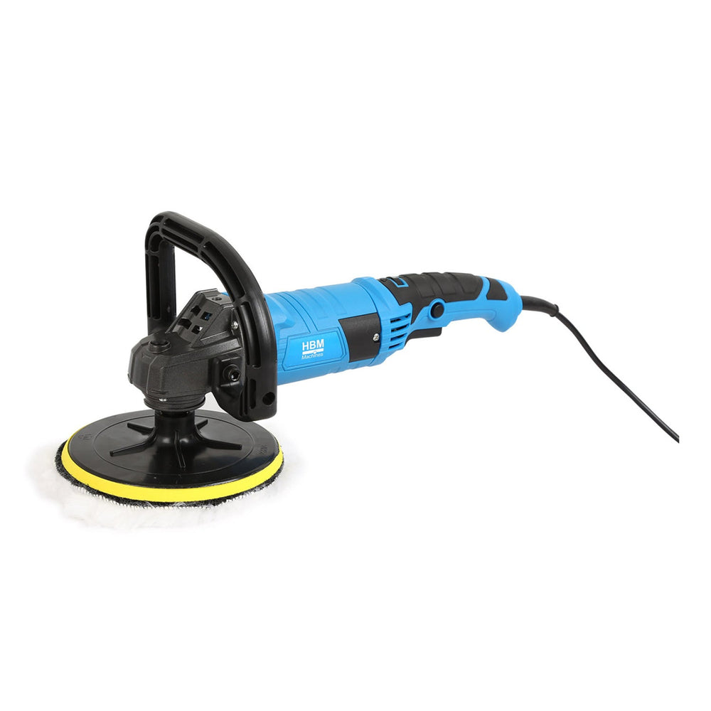 Lucidatrice e levigatrice elettrica per auto, 230V 1200W per carrozzeria, velocità regolabile, diametro 180 mm, macchina per lucidatura e ceratura auto e mobili, Hbm