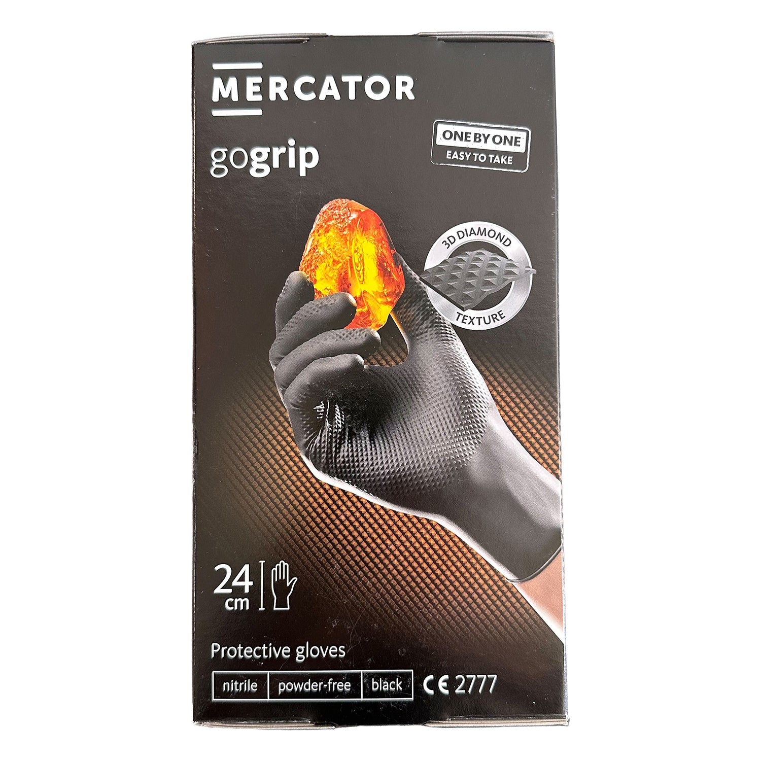 Guanti premium in nitrile, nero, taglia xl, confezione da 100 pezzi, MERCATOR GOGRIP ONE BY ONE