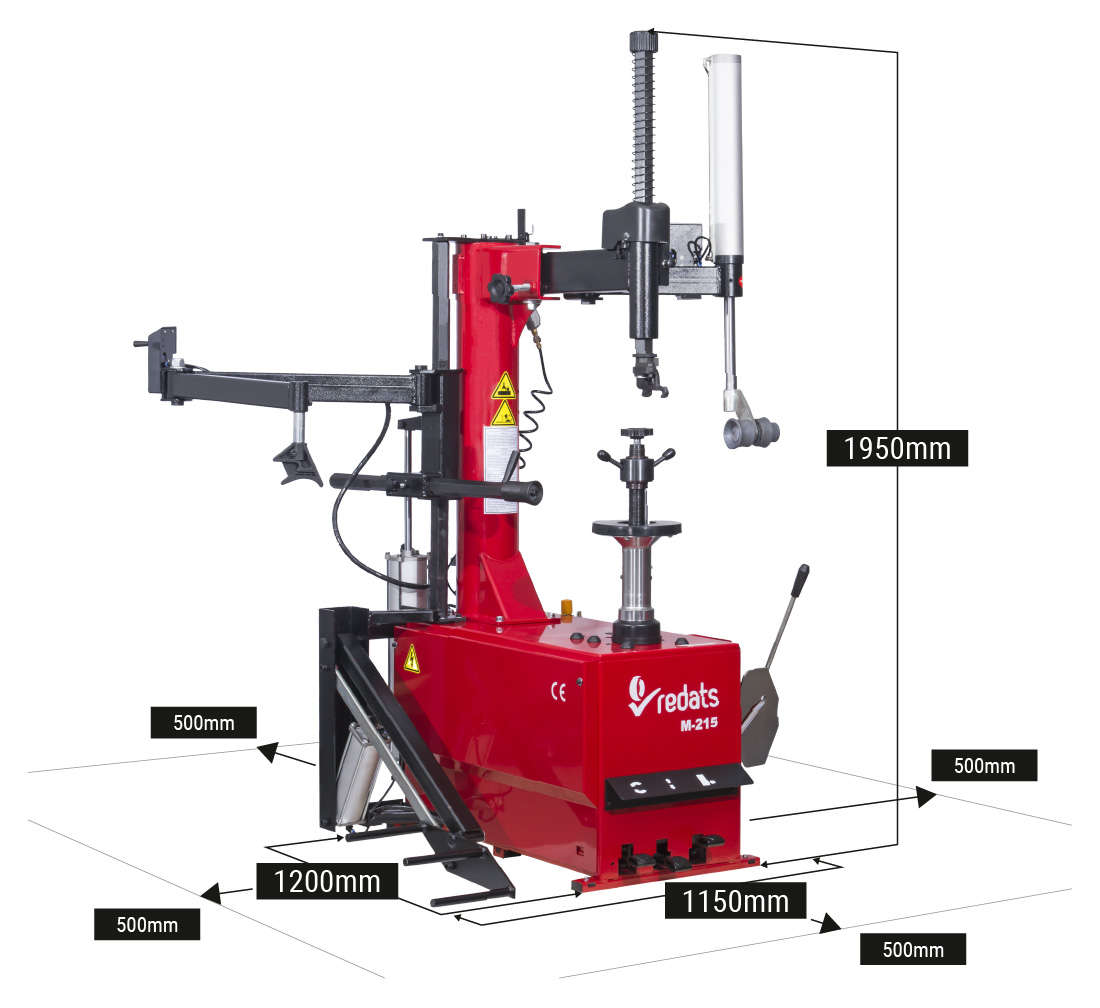 Smontagomme automatico professionale 28'' con sollevatore ruota e braccio ausiliario Run Flat