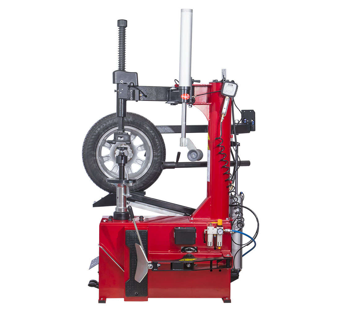 Smontagomme automatico professionale 28'' con sollevatore ruota e braccio ausiliario Run Flat