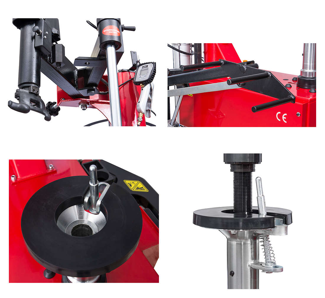 Smontagomme automatico professionale 28'' con sollevatore ruota e braccio ausiliario Run Flat